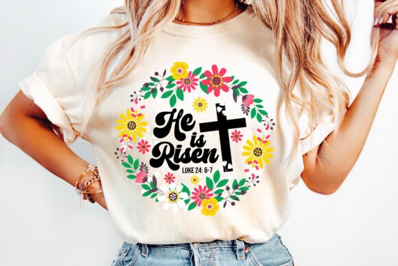 Boho Floral Christian Easter PNG T-Shirt Designs