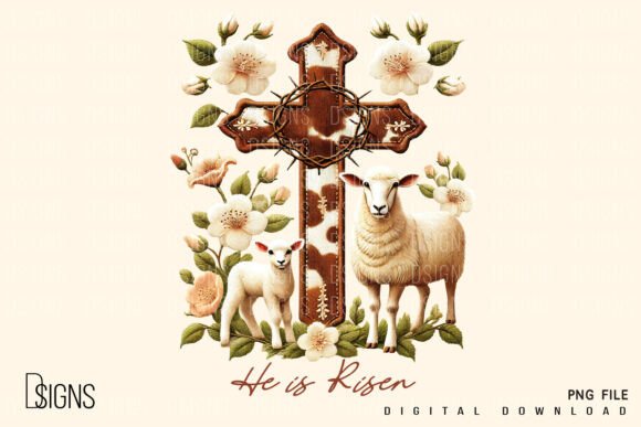 He is Risen Christian Easter Embroidery T-Shirt Designs