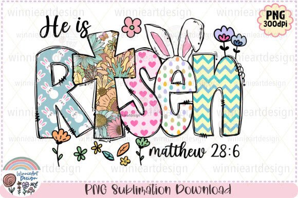 He is Risen Christian Easter Faith Cross T-Shirt Designs
