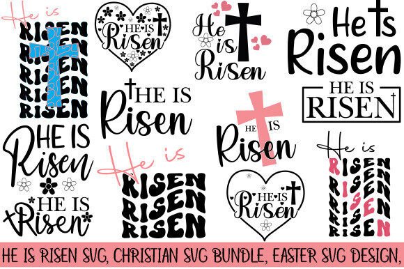 He is Risen SVG: Christian SVG Bundle for T-Shirt Designs