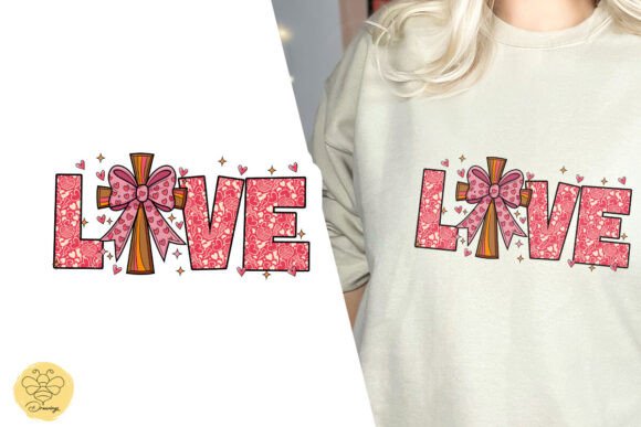 Love Like Jesus Valentine Coquette PNG T-Shirt Designs