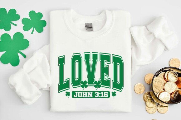 Loved John 316 Shamrock SVG T-Shirt Designs