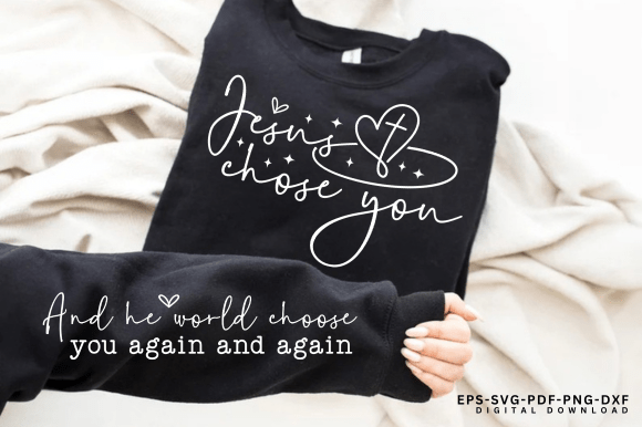 Retro Christian PNG, Jesus Chose You SVG — T-Shirt Designs