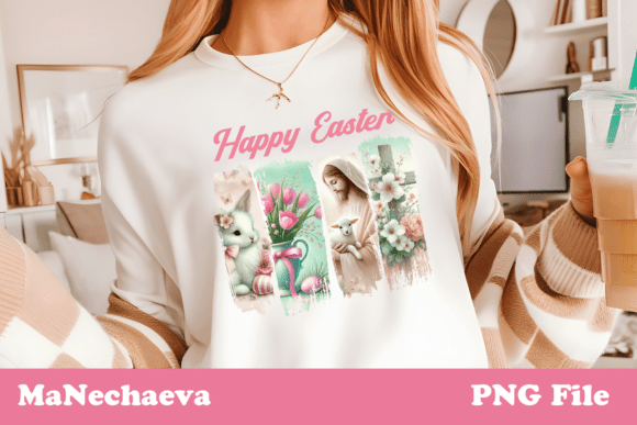 Vintage Happy Easter Jesus Sublimation